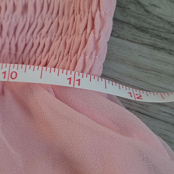 NWT! Byinns Sleeveless, High-Waisted Tiered Ruffle Pink Mini Dress Small - Picture 9 of 11